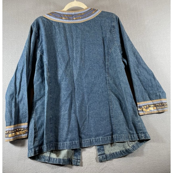 Indigo Moon Jacket‎ Womens Denim 1X - Picture 3 of 11